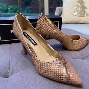 Karl Lagerfeld rose pink heel shoes